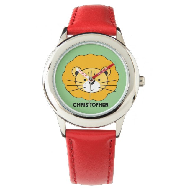 "Safari Explorer" - gepersonaliseerd Lion Safari h Horloge (Voorkant)