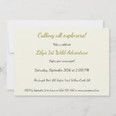 Safari Explorer Girl - 1e verjaardagsfeestje Kaart (Achterkant)