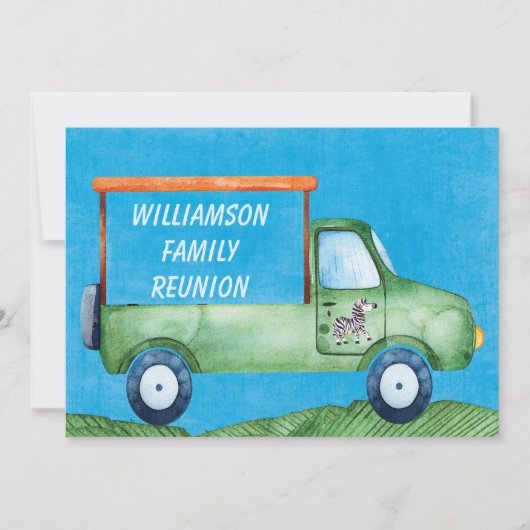 Safari Family Reunion Picnic Event Kaart (Voorkant)