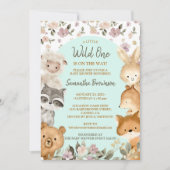 Safari Farm Animal Bear Fox Rabbit Raccoon blue Kaart (Voorkant)