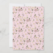 Safari Farm Animal Bear Fox Rabbit Raccoon pink Kaart (Achterkant)