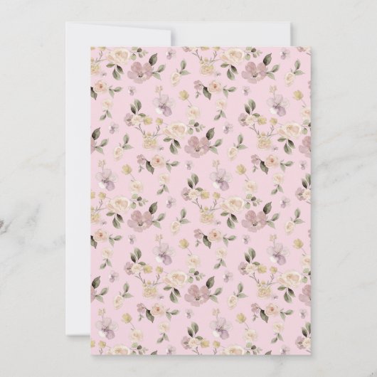 Safari Farm Animal Bear Fox Rabbit Raccoon pink Kaart (Achterkant)