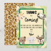Safari-feest verjaardag bedankkaart (Voorkant / Achterkant)