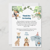 Safari feestbeest, bedankt voor het komen kaart (Voorkant)