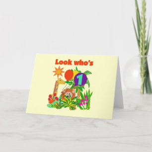 Safari First Birthday Tshirts en Gifts Kaart