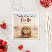 Safari First Roar Fluffy Leopard Birthday Party Servet (Insitu)