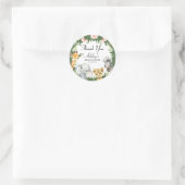 Safari Floral Foliage Baby shower Favor Sticker (Tas)