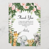 Safari Floral Foliage Baby shower Hartelijk dank Kaart (Voorkant / Achterkant)