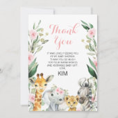 Safari Floral Wreath Baby shower Hartelijk dank Kaart (Voorkant)