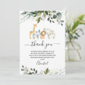 Safari Foliage Baby shower Hartelijk dank Kaart (Staand voorkant)