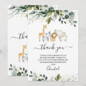 Safari Foliage Baby shower Hartelijk dank Kaart (Voorkant / Achterkant)