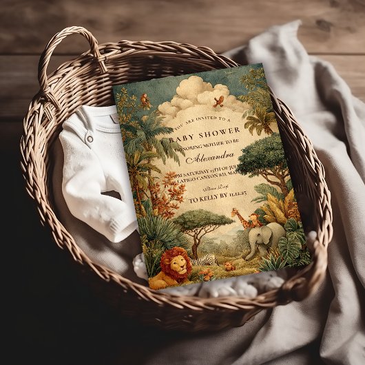 Safari Foliage & Friends Baby Shower Kaart