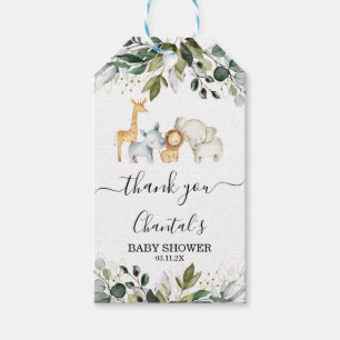 Safari Foliage Gender Neutral Baby shower Label Cadeaulabel