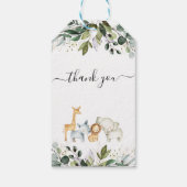 Safari Foliage Gender Neutral Baby shower Label Cadeaulabel (Achterkant)