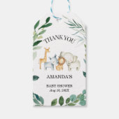 Safari Foliage Geslacht Neutraal Baby shower Gift Cadeaulabel (Voorkant)