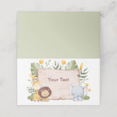 Safari Food Tent Label Leuke Dieren Plaatskaartje (Buitenkant ongevouwen)