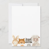 Safari Forest Animal Sheep Raccoon Fox Rabbit Baby Kaart (Achterkant)