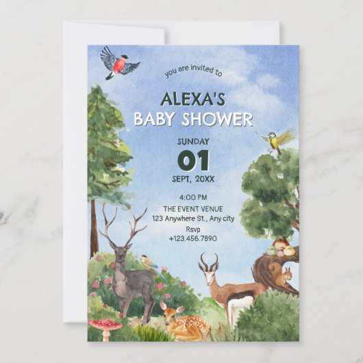 Safari forest baby shower kaart (Voorkant)