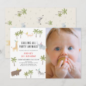 Safari Foto 1e verjaardag Kaart (Voorkant / Achterkant)