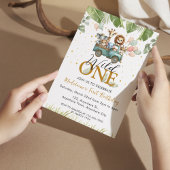 Safari Foto 1e Wild Een Eerste Verjaardag Kaart