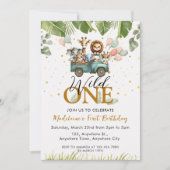 Safari Foto 1e Wild Een Eerste Verjaardag Kaart (Voorkant)