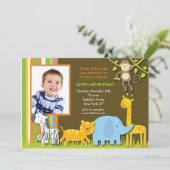 Safari Foto Birthday-uitnodigingen Kaart (Staand voorkant)