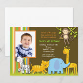 Safari Foto Birthday-uitnodigingen Kaart (Voorkant / Achterkant)