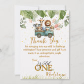 Safari Foto Wild Een Eerste Verjaardag Bedankkaart (Voorkant)