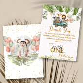 Safari Foto Wild Een Eerste Verjaardag Bedankkaart