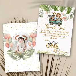 Safari Foto Wild Een Eerste Verjaardag Bedankkaart