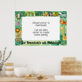 Safari-fotohokje frameposter - Jungle-verjaardag Poster (Keuken)