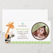 Safari Friends Birth Announement Aankondiging (Voorkant / Achterkant)