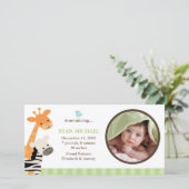 Safari Friends Birth Announement Aankondiging (Staand voorkant)