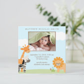 Safari Friends Birth Announements Aankondiging (Staand voorkant)