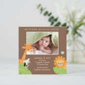 Safari Friends Birth Announements Aankondiging (Staand voorkant)