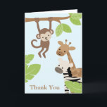 Safari Friends Birthday Bedankkaart<br><div class="desc">Grafische kaart © Cocoa Studio</div>