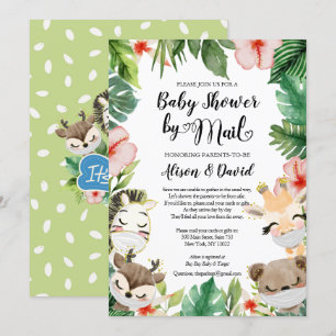 Safari Friends   BOY Baby shower per post Kaart