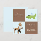 Safari Friends Children's Birthday Party Kaart (Voorkant / Achterkant)