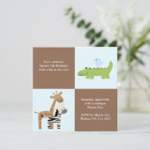 Safari Friends Children's Birthday Party Kaart (Staand voorkant)