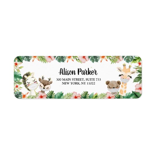 Safari Friends | Etiketten voor retouradres van Ba (Voorkant)