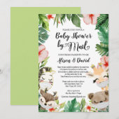 Safari Friends Gender Neutral Baby shower by Mail Kaart (Voorkant / Achterkant)