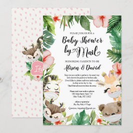 Safari Friends | GIRL-Baby shower per post Kaart