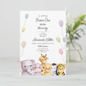 Safari Friends Oerwoud Baby shower Kaart (Staand voorkant)