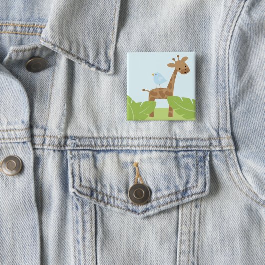 Safari Friends Vierkante Button 5,1 Cm (In situ)