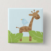 Safari Friends Vierkante Button 5,1 Cm (Voorkant)