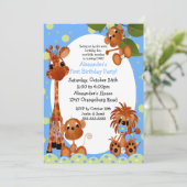 Safari Fun 1st Birthday Kaart (Staand voorkant)