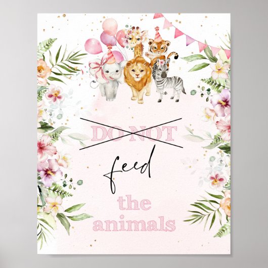 Safari geen dieren voeren verjaardag poster (Voorkant)