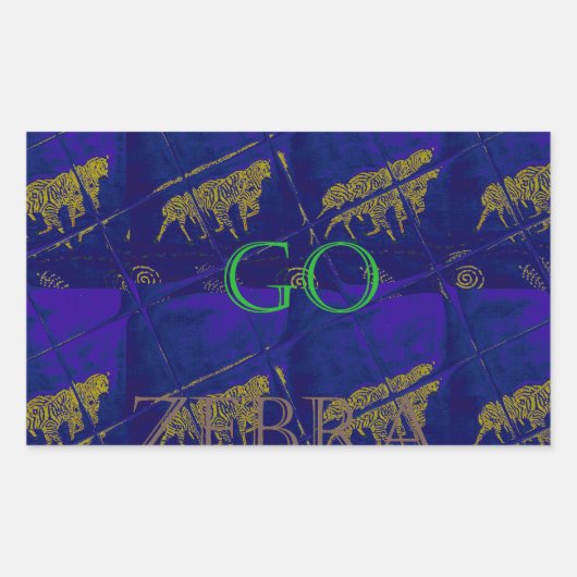 Safari-geïnspireerd genot: Frans blauw "Let's Go Z Rechthoekige Sticker (Voorkant)