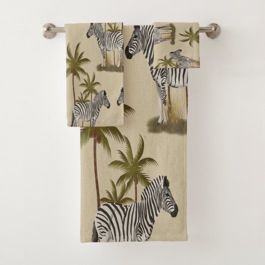 Safari-geïnspireerde zebra's en handdoekset voor h bad handdoek (Insitu)