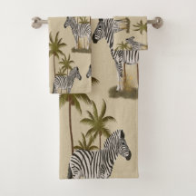 Safari-Geïnspireerde zebra's & palmen badhanddoeke
